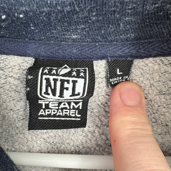 NFL Team Apparel Dallas Cowboys Colorblock Hoodie Mens Large Blue Gray White - Picture 9 of 14